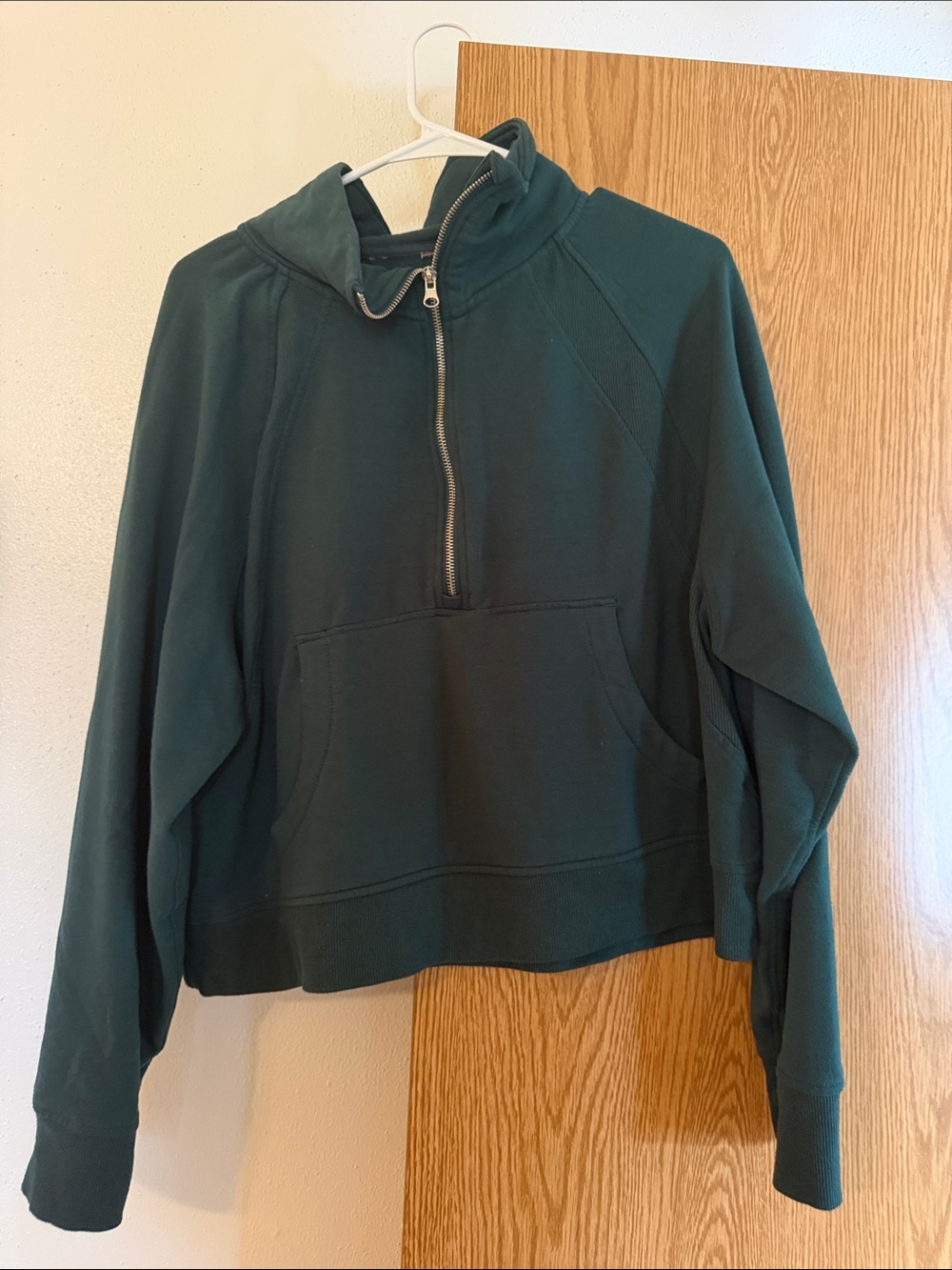 Dark Green Half-Zip Women's Sweatshirt
